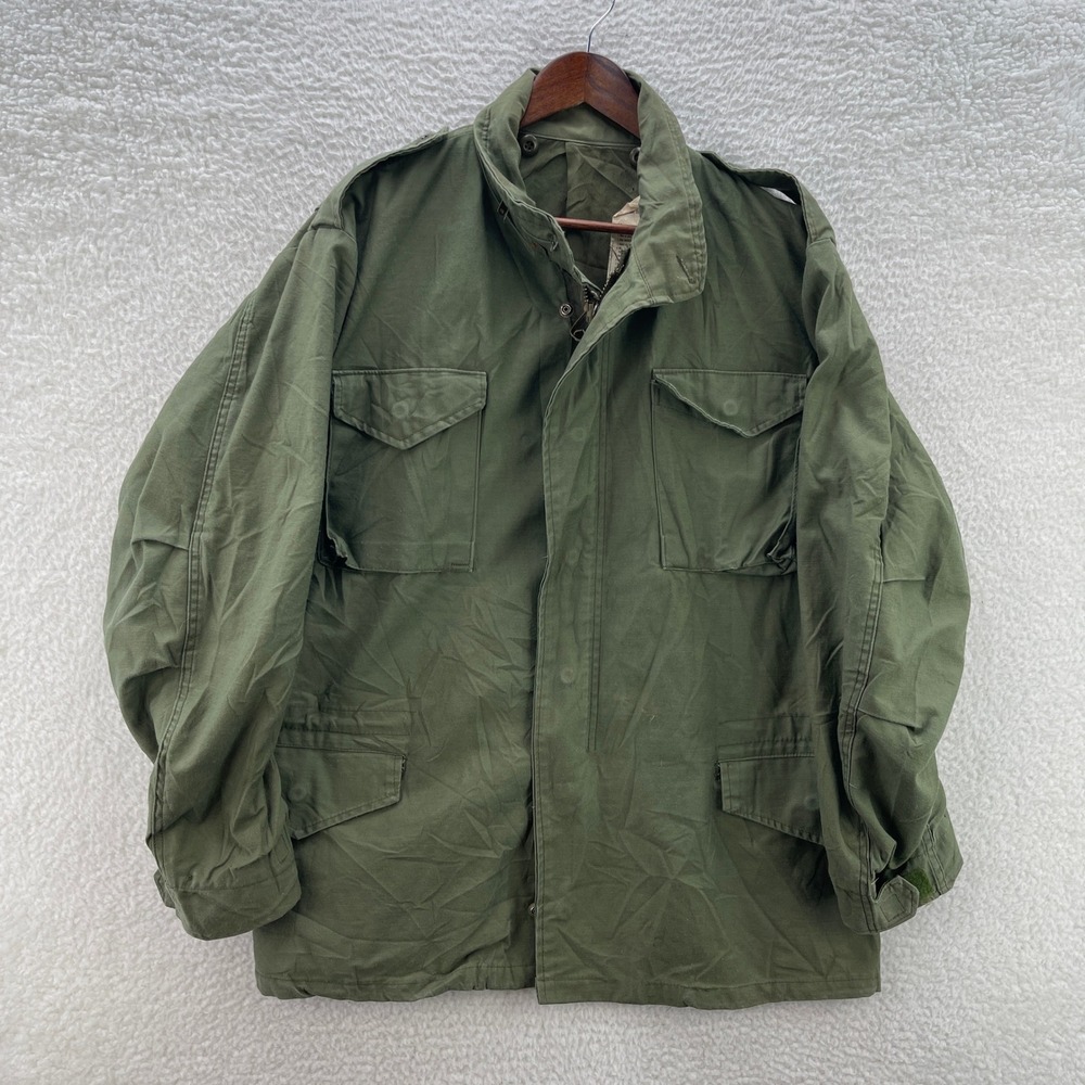 Vintage Military M65 Field Jacket Mens Medium Reg Green OG-107 Army 80s Gorpcore